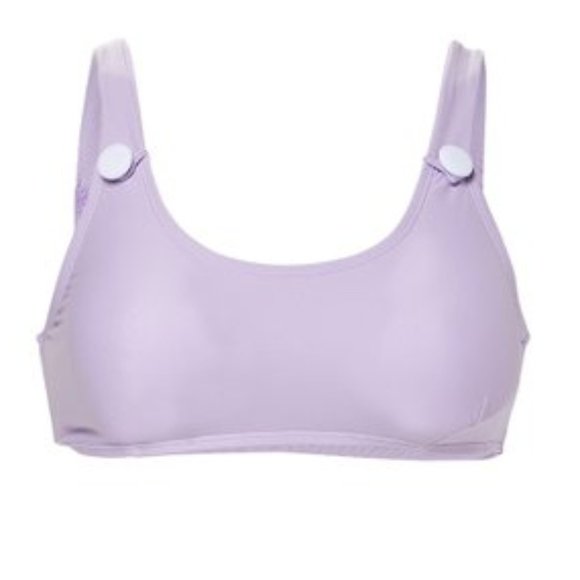 NWT 120 JUICY COUTURE Black Label Women Pastel Lilac Button-Accent Bikini Set - Picture 6 of 9